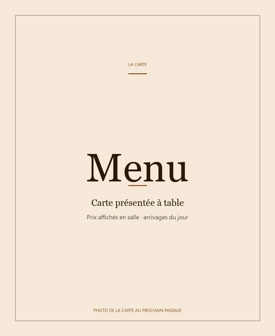 Carte La Chocolaterie by Manini, photo de la carte au prochain passage